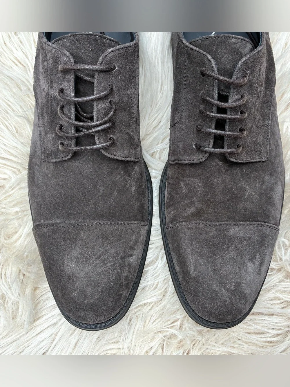 Canali NWOT Suede Cap Toe Derbies Sz 44, 11 US